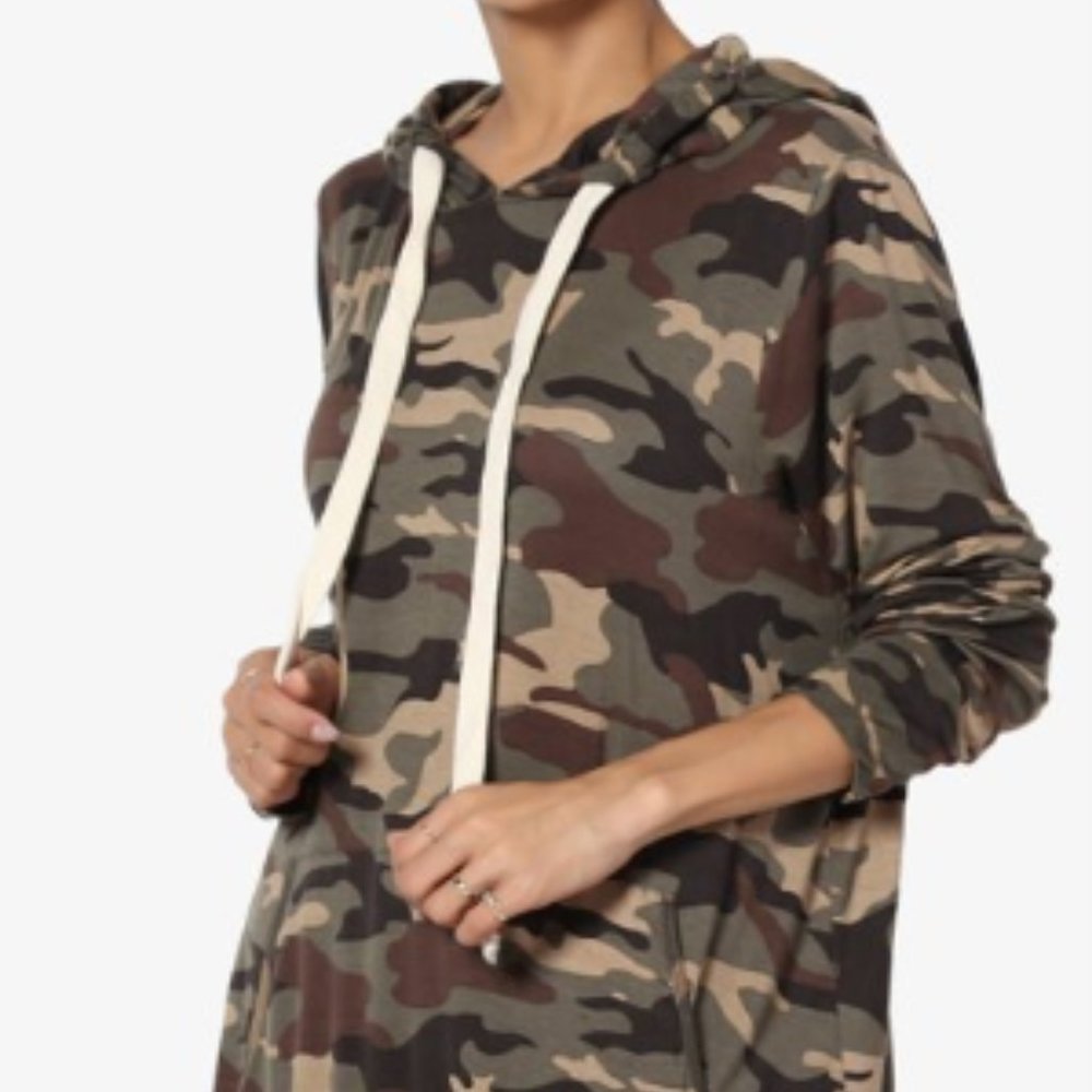 NEW Camo Green Oversized Hoodie Sweatshirt… - Picture 5 of 5